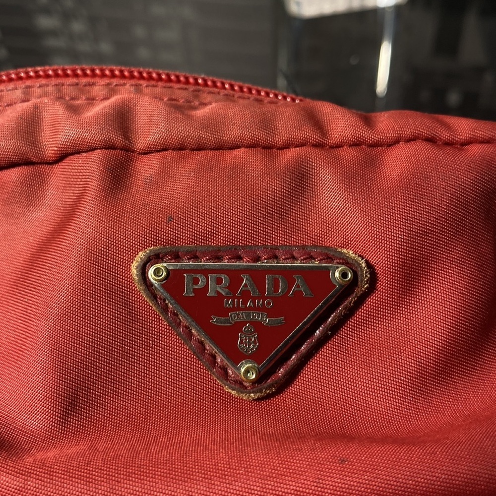 Authentic PRADA red nylon Pouch Cosmetic Bag - Picture 10 of 10